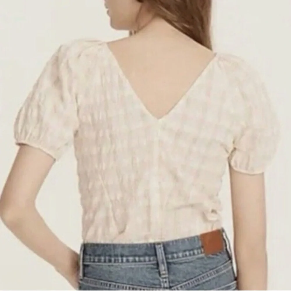 NWT - JCrew Women’s Puff Short Sleeve Top in Textured Plaid